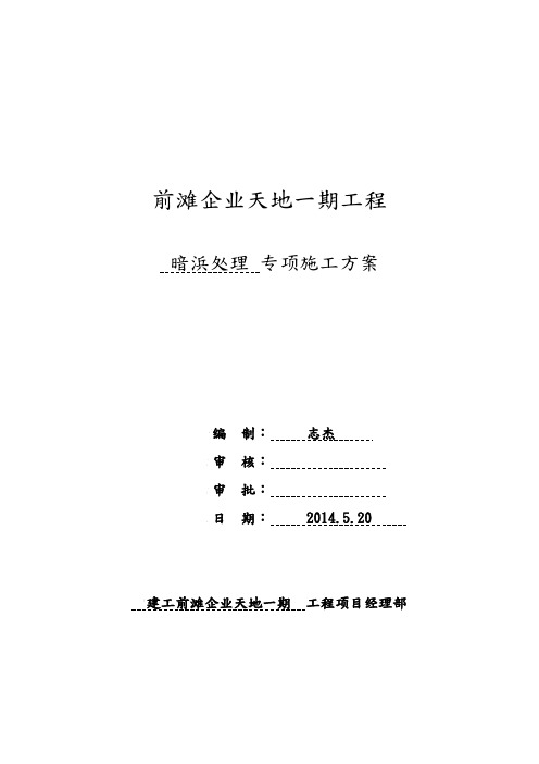 暗浜处理专项项目工程施工设计方案