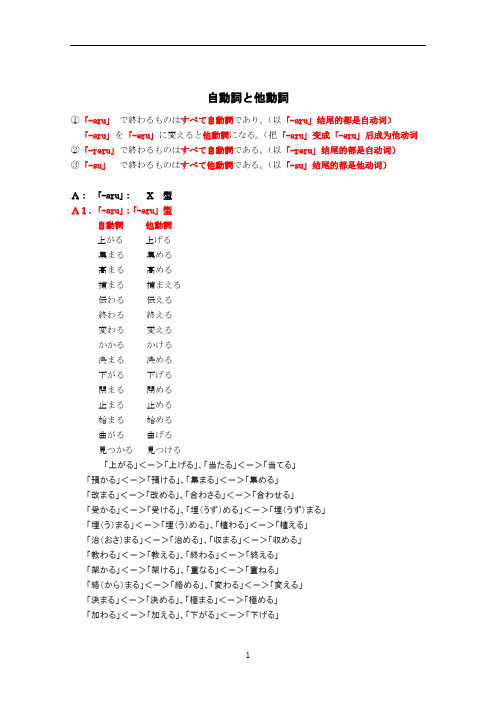 日语自动词和他动词区别及用法最全版