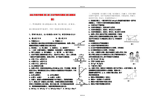 2021年高中物理 第二章 力与平衡单元测试 新人教版必修1