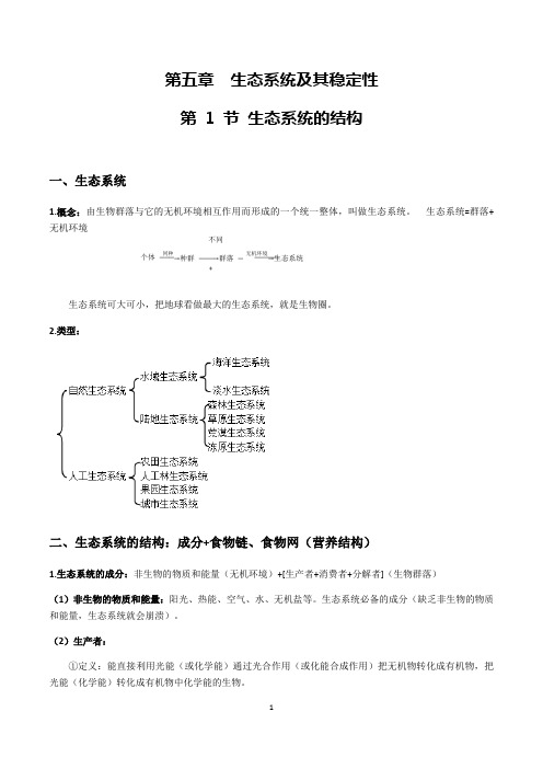 第五章  生态系统及其稳定性(笔记)