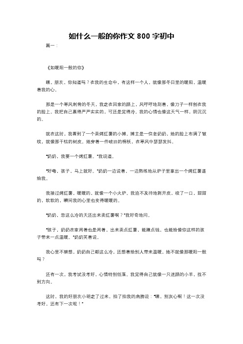 如什么一般的你作文800字初中