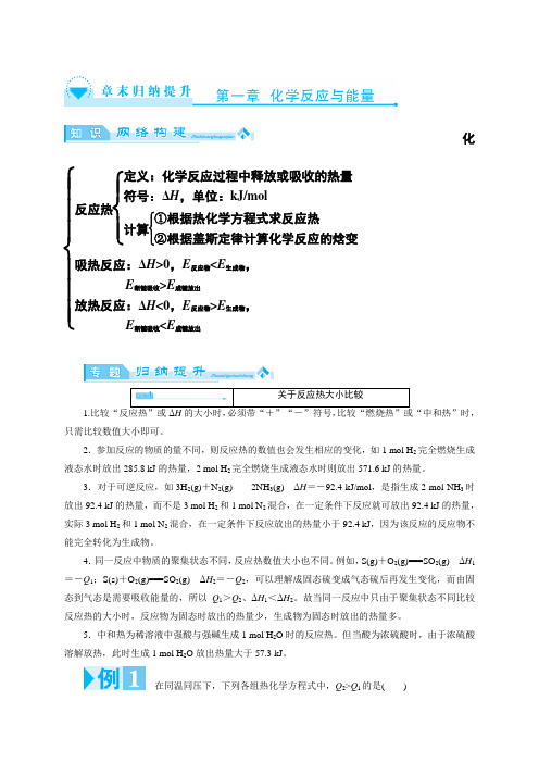 【推荐】人教版高中化学选修四《第一章 化学反应与能量》复习教案