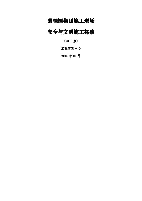 碧桂园集团施工现场安全与文明施工标准版