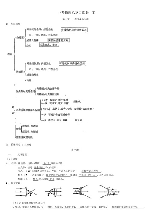 中考物理总复习课教案及练习(含答案)：第三章《透镜及其应用》