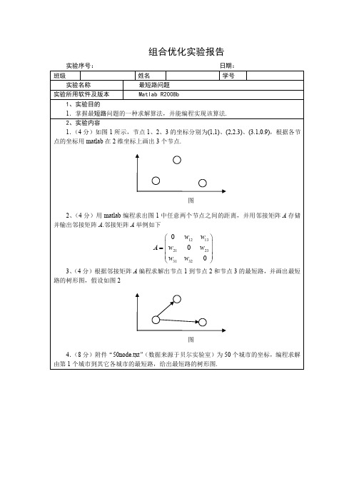 MATLAB算法求解最短路问题