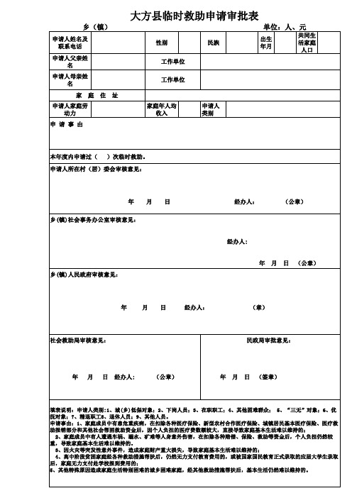 临时救助审批表