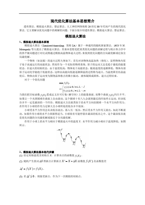 现代优化算法基本思想简介