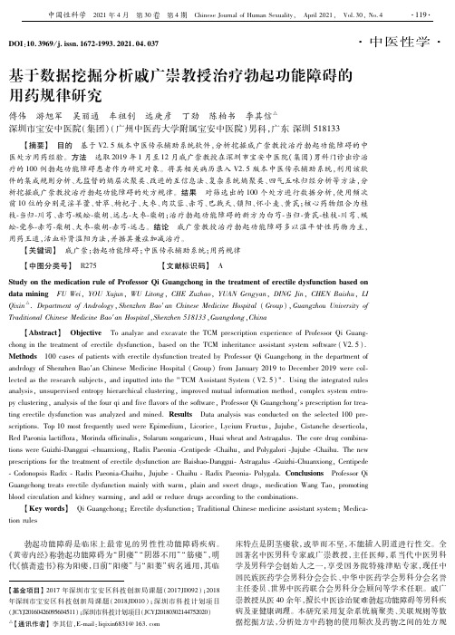 基于数据挖掘分析戚广崇教授治疗勃起功能障碍的用药规律研究