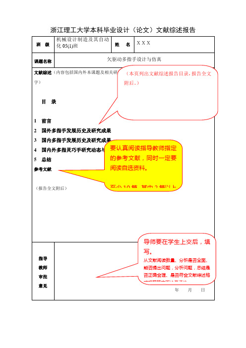 综述报告范本