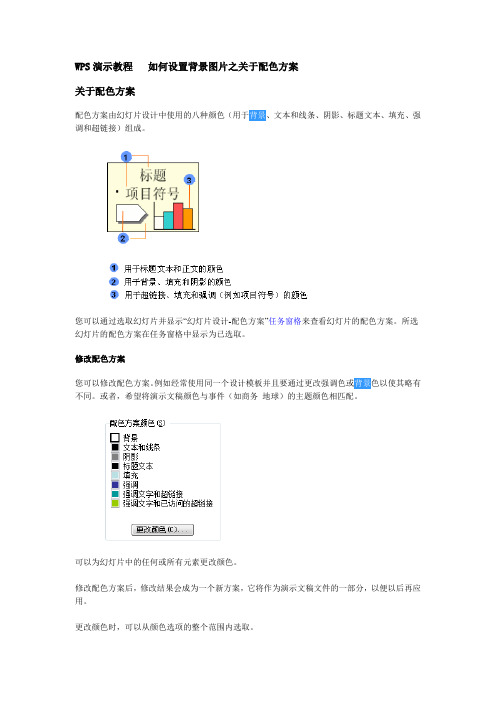 WPS演示教程   如何设置背景图片之关于配色方案