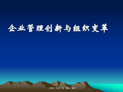 《企业管理创新与组织变革》讲义(精品课件)