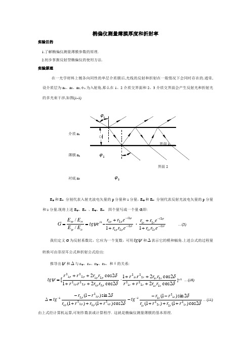 椭偏仪测量薄膜厚度和折射率3