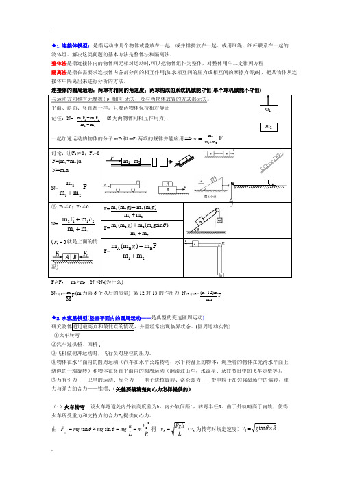 (完整版)高中物理模型及方法