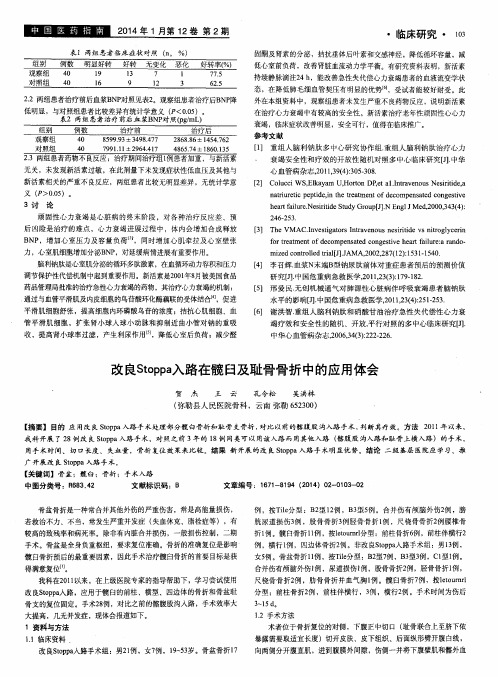 改良Stoppa入路在髋臼及耻骨骨折中的应用体会