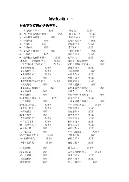 短语复习题(一)
