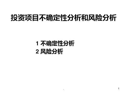 投资项目不确定性分析和风险分析PPT课件