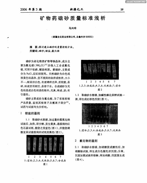 矿物药硇砂质量标准浅析