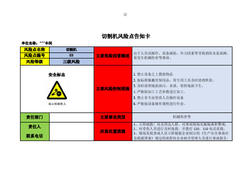 30个常用精美安全风险告知卡