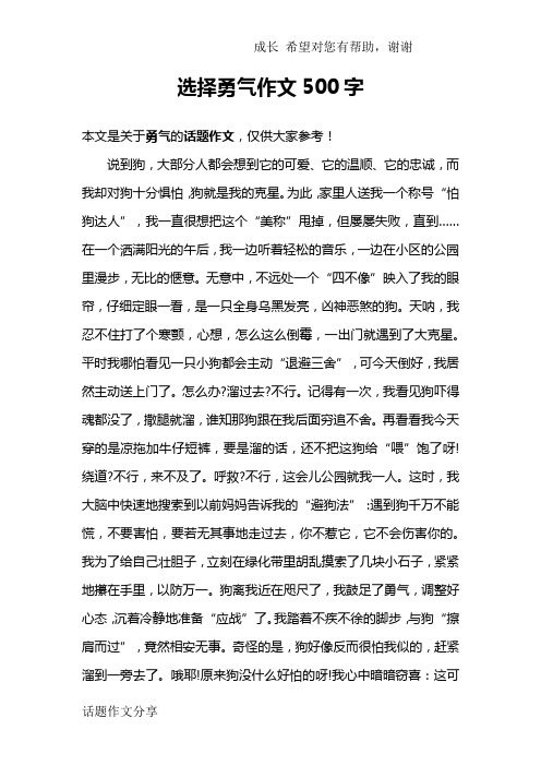 选择勇气作文500字