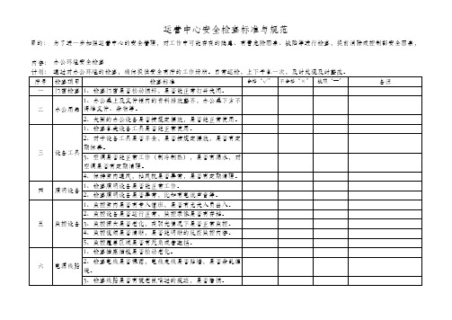 运营中心安全检查标准与规范