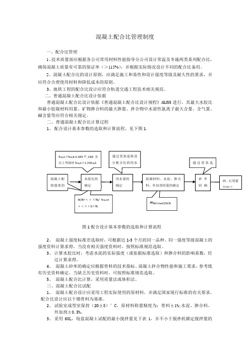 混凝土配合比管理制度