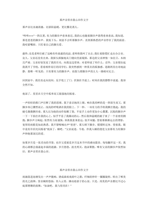 那声音常在我心田作文800字