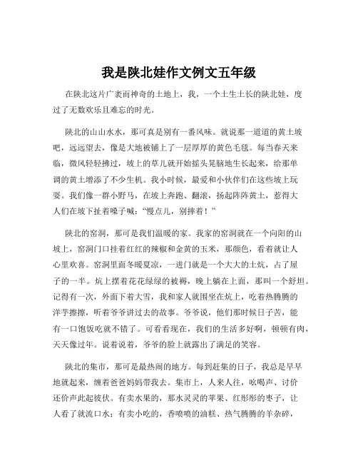 我是陕北娃作文例文五年级