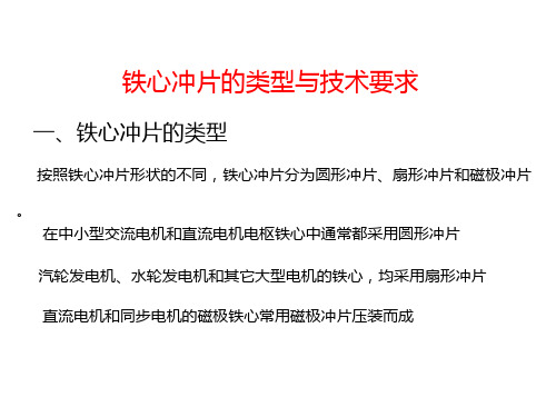 铁心冲片的类型与技术要求PPT课件