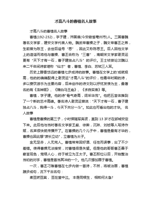 才高八斗的曹植名人故事