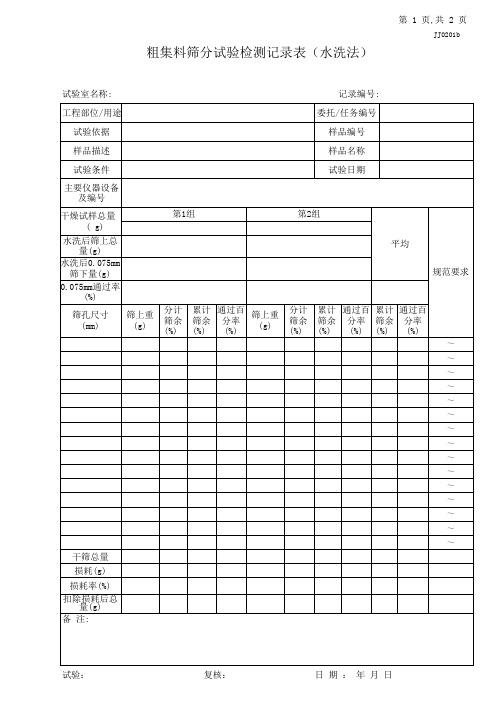 02.粗集料筛分试验检测记录表(水洗法)