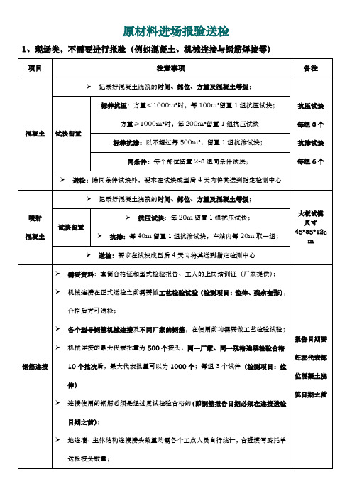 原材料进场报验送检流程图