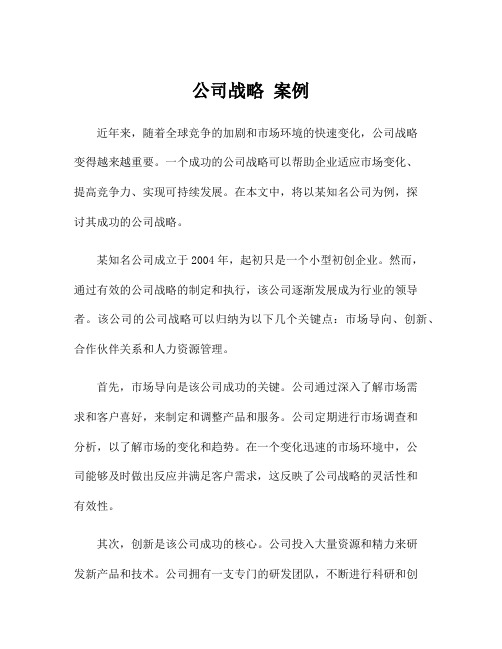 公司战略 案例