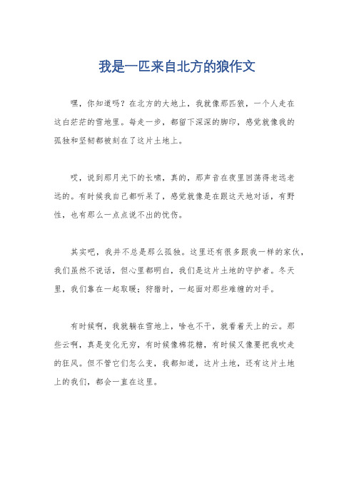 我是一匹来自北方的狼作文