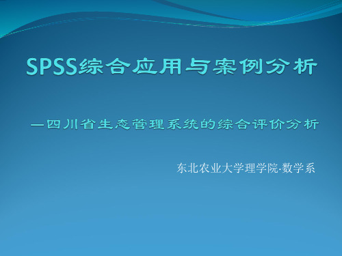 Spss分析报告范例