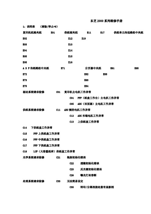 东芝2000系列维修手册