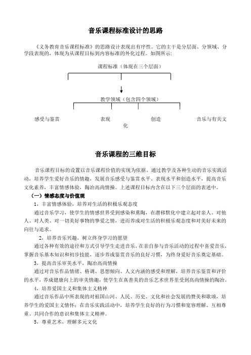 音乐课程设计思路及三维目标