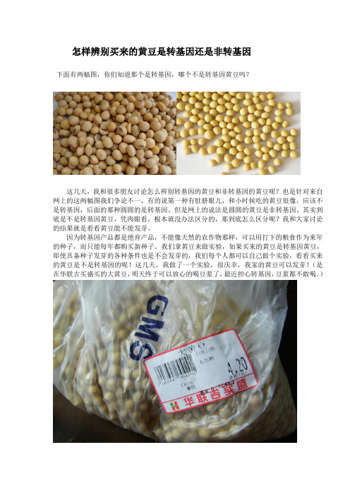 怎样辨别是转基因黄豆还是非转基因黄豆