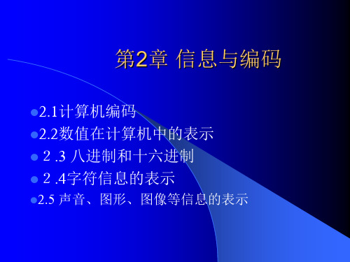 计算机应用基础课件——信息与编码