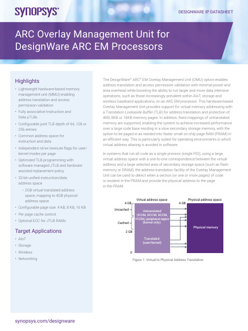 DesignWare ARC EM Overlay Management Unit Datashee