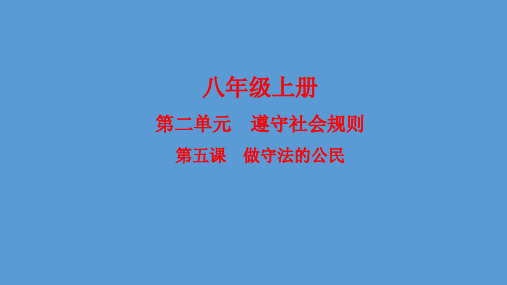 八年级政治上册做守法的公民