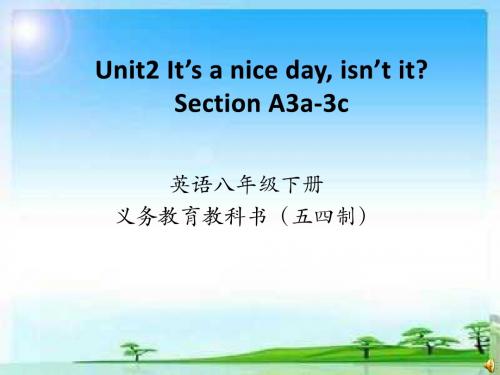 鲁教版英语八年级下册《Unit2 It's a nice day, isn't it》SectionA 3a-3c课件
