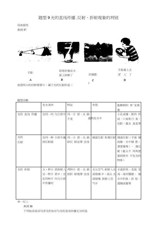 中考物理试题调研题型9光的直线传播.doc