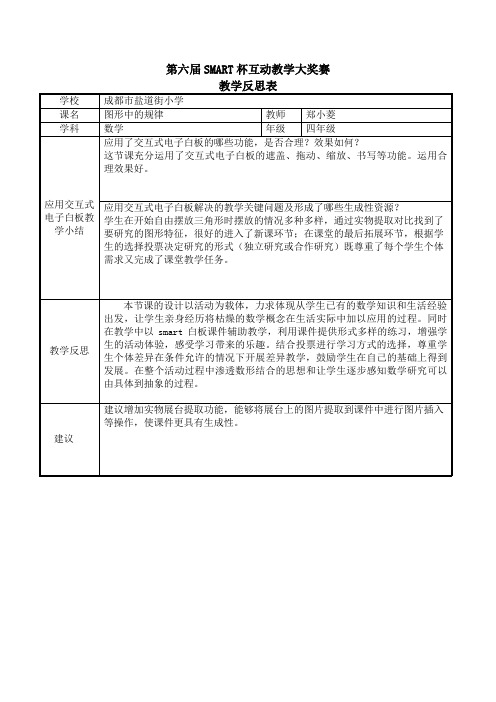 教学反思(图形中的规律)