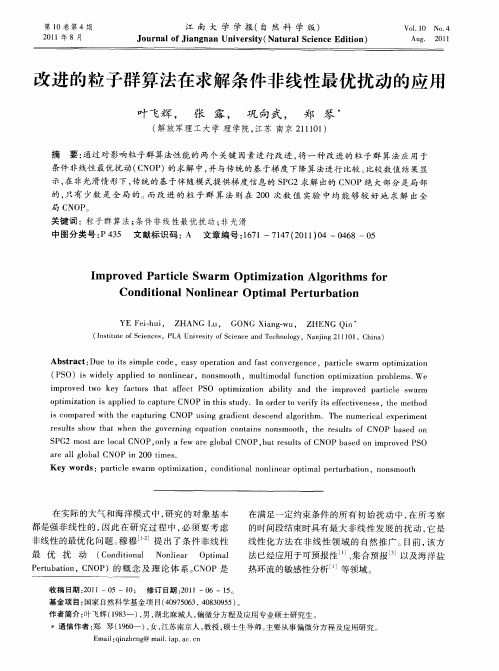 改进的粒子群算法在求解条件非线性最优扰动的应用