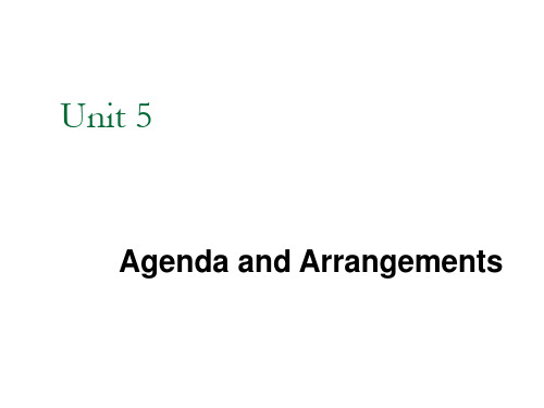 初级商务英语听说  unit 5 Agenda and Arrangements