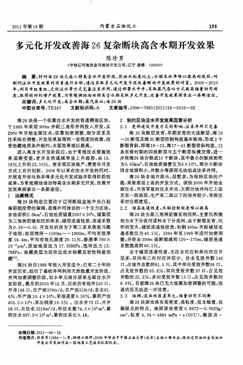 多元化开发改善海26复杂断块高含水期开发效果