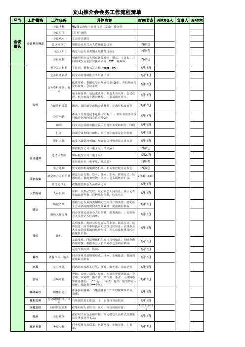 会务工作流程清单