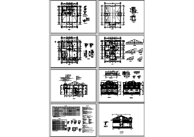 【设计图纸】新农村别墅设计施工方案图G02(精美CAD图例)