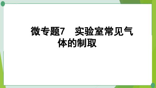 中考化学九年级一轮复习微专题7  实验室常见气体的制取