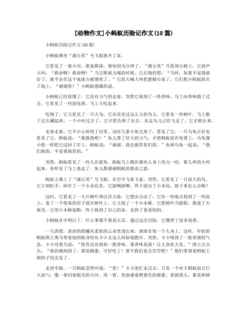 [动物作文]小蚂蚁历险记作文(10篇)
